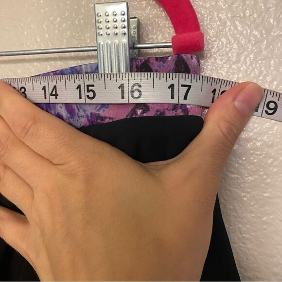 Profile by Gottex swimsuit skirt skort bottom Black Purple Print waist  12 - Picture 9 of 9